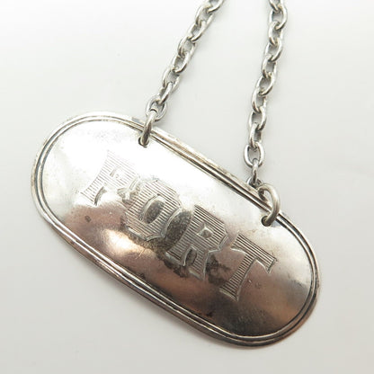 925 Sterling Silver Antique Art Deco Howard & Co. "Port" Bottle Tag