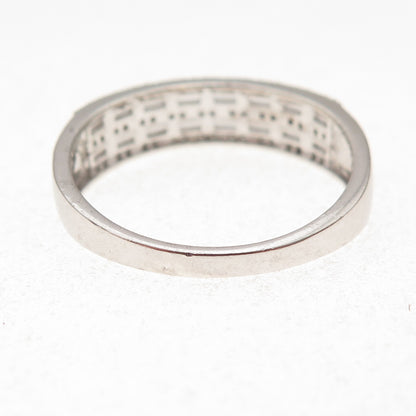 925 Sterling Silver Emerald & Round-Cut C Z Ring Size 12.25