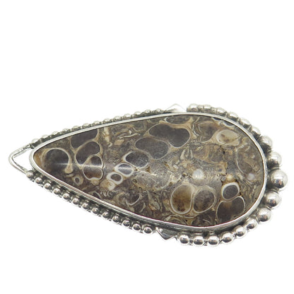 Z ARTIE YELLOWHORSE Old Pawn 925 Sterling Silver Vintage Fossil Pendant