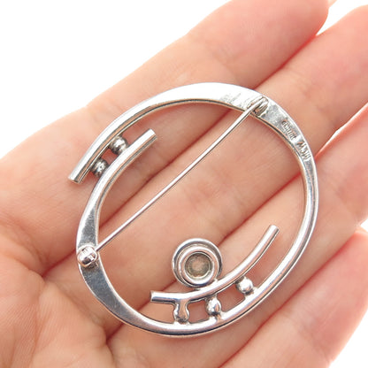 925 Sterling Silver Vintage MCW Artisan Real MOP Modernist Pin Brooch