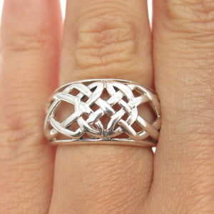 925 Sterling Silver Vintage Celtic Knot Ring Size 6