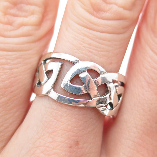 THE MORNING AFTER 925 Sterling Silver Vintage Celtic Knot Band Ring Size 9.5