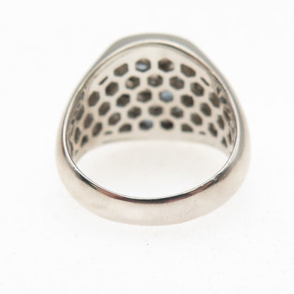 925 Sterling Silver Real Round-Cut Iolite Cluster Ring Size 6