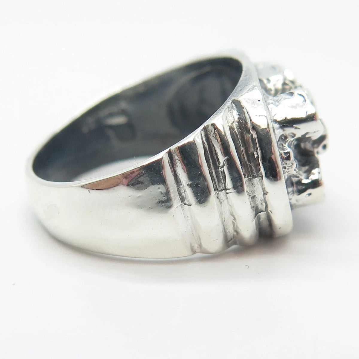 925 Sterling Silver Vintage Nugget Ring Size 7
