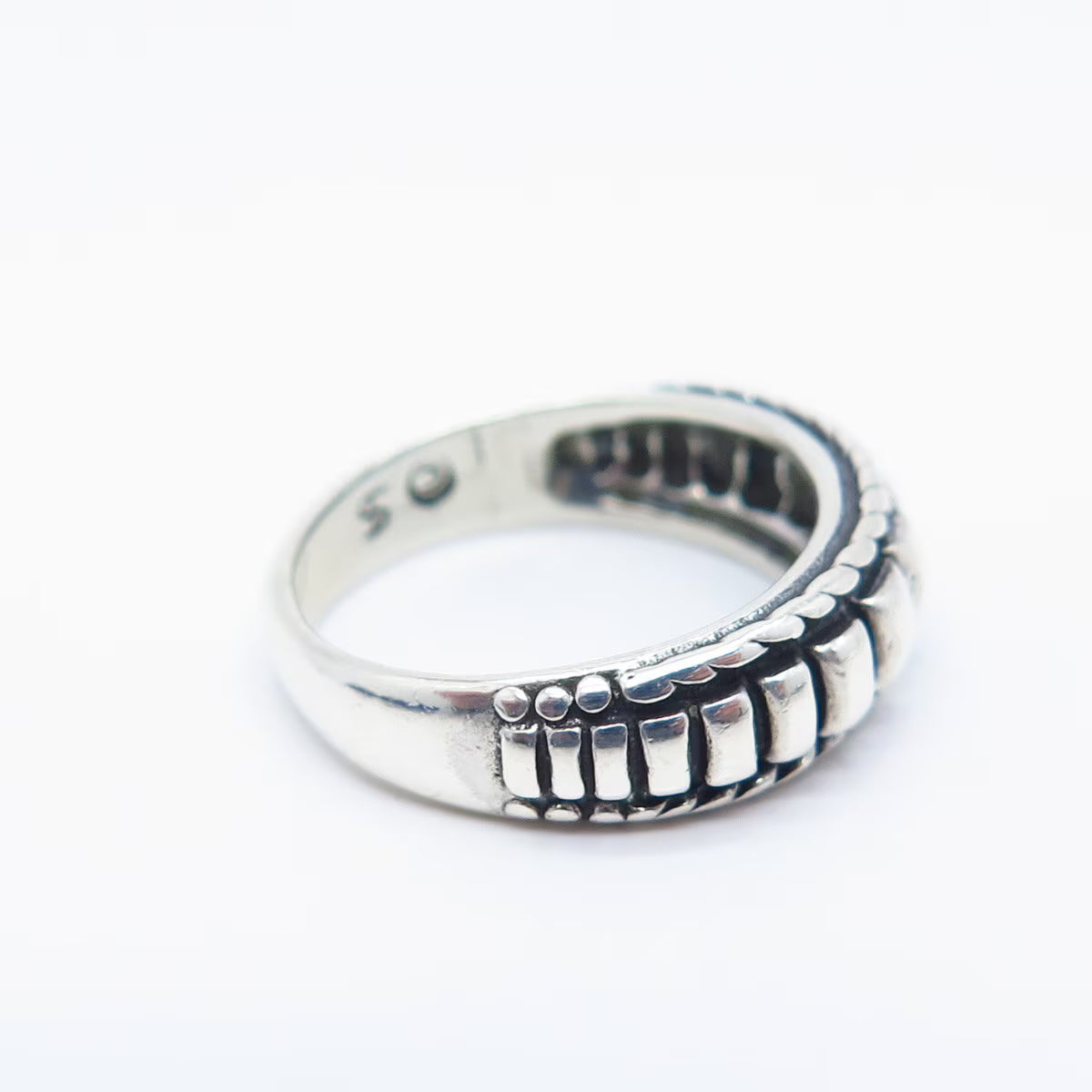 925 Sterling Silver Vintage Shube Cage Ring Size 5