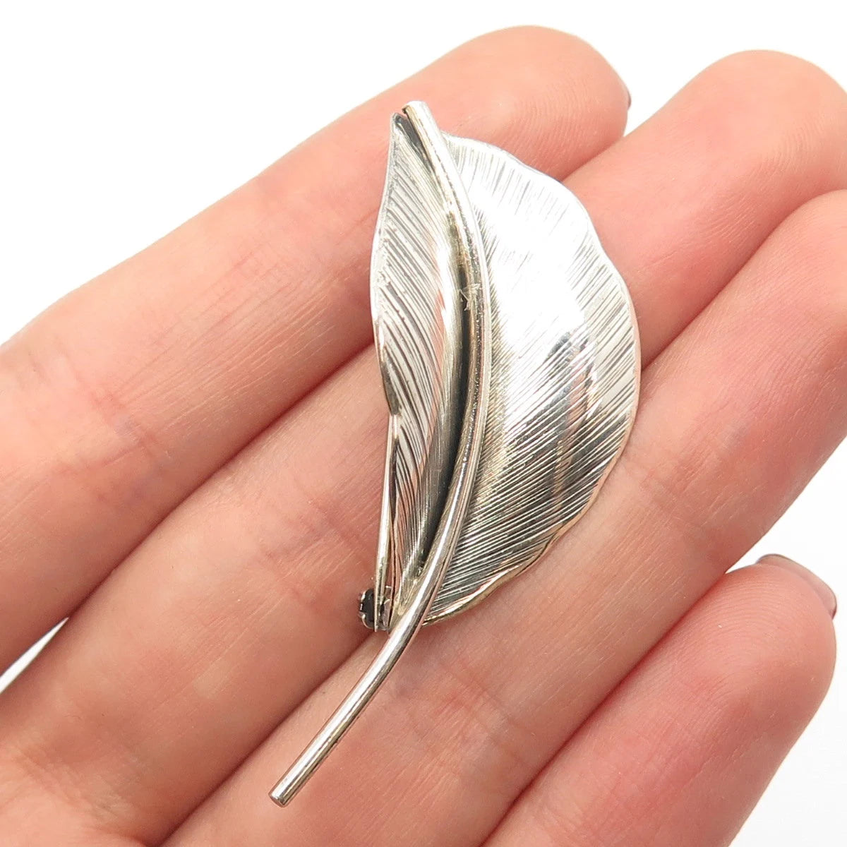 925 Sterling Silver Vintage Jewelart Leaf Pin Brooch