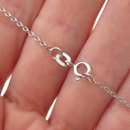 Chuck Clemency 925 Sterling Silver Real Tanzanite Cable Chain Necklace 18"