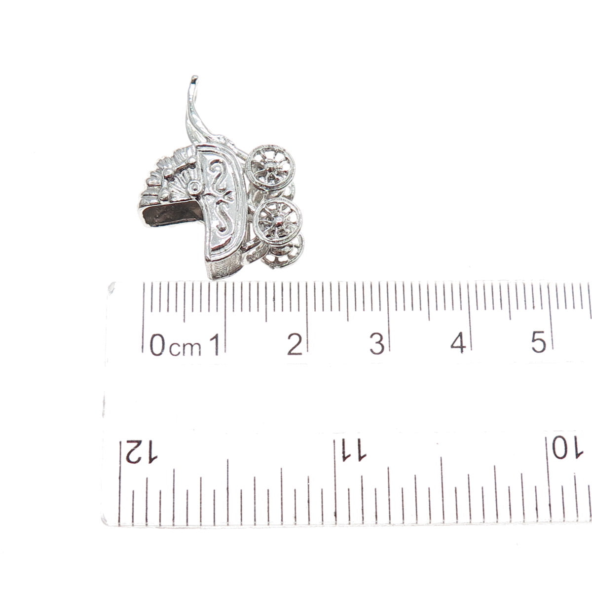 925 Sterling Silver Vintage Baby Stroller Mini 3D Charm Pendant