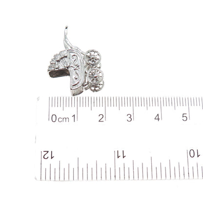 925 Sterling Silver Vintage Baby Stroller Mini 3D Charm Pendant
