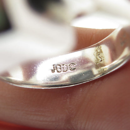 JGD JANICE GIRARDI 925 Sterling Silver Vintage Real Chalcedony Ring Size 6.25