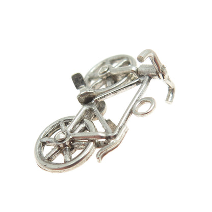 925 Sterling Silver Antique Art Deco Bicycle Minimalist Charm Pendant