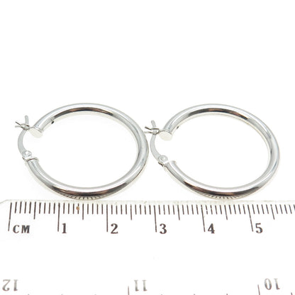 925 Sterling Silver Tube Hoop Earrings