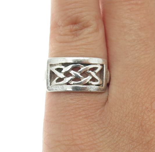 925 Sterling Silver Vintage Celtic Knot Ring Size 5.25