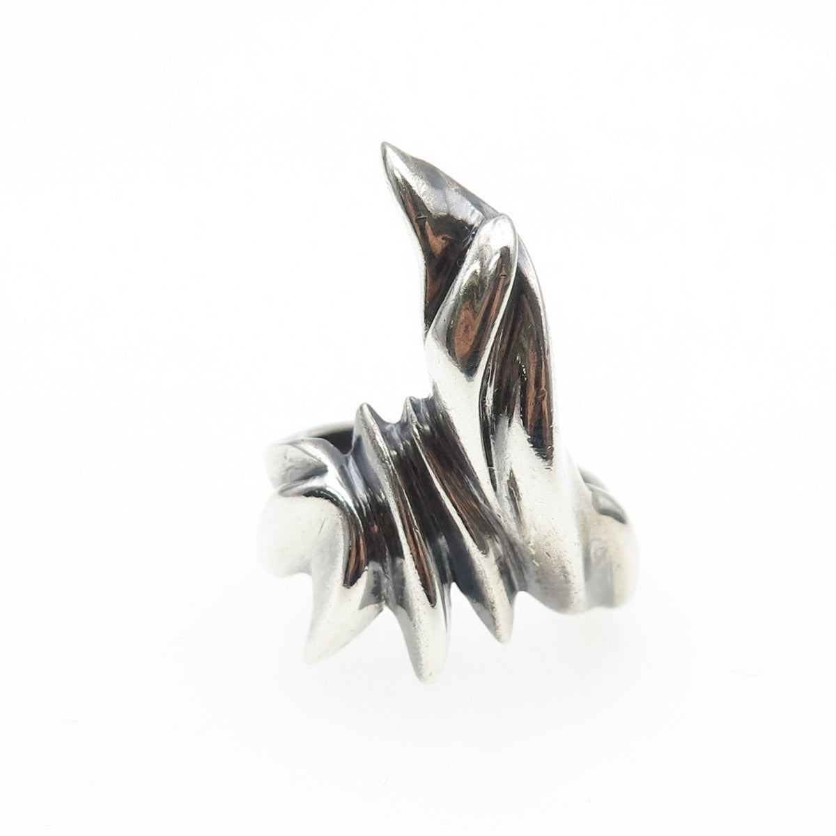 925 Sterling Silver Vintage Modernist Oxidized Ring Size 5.5