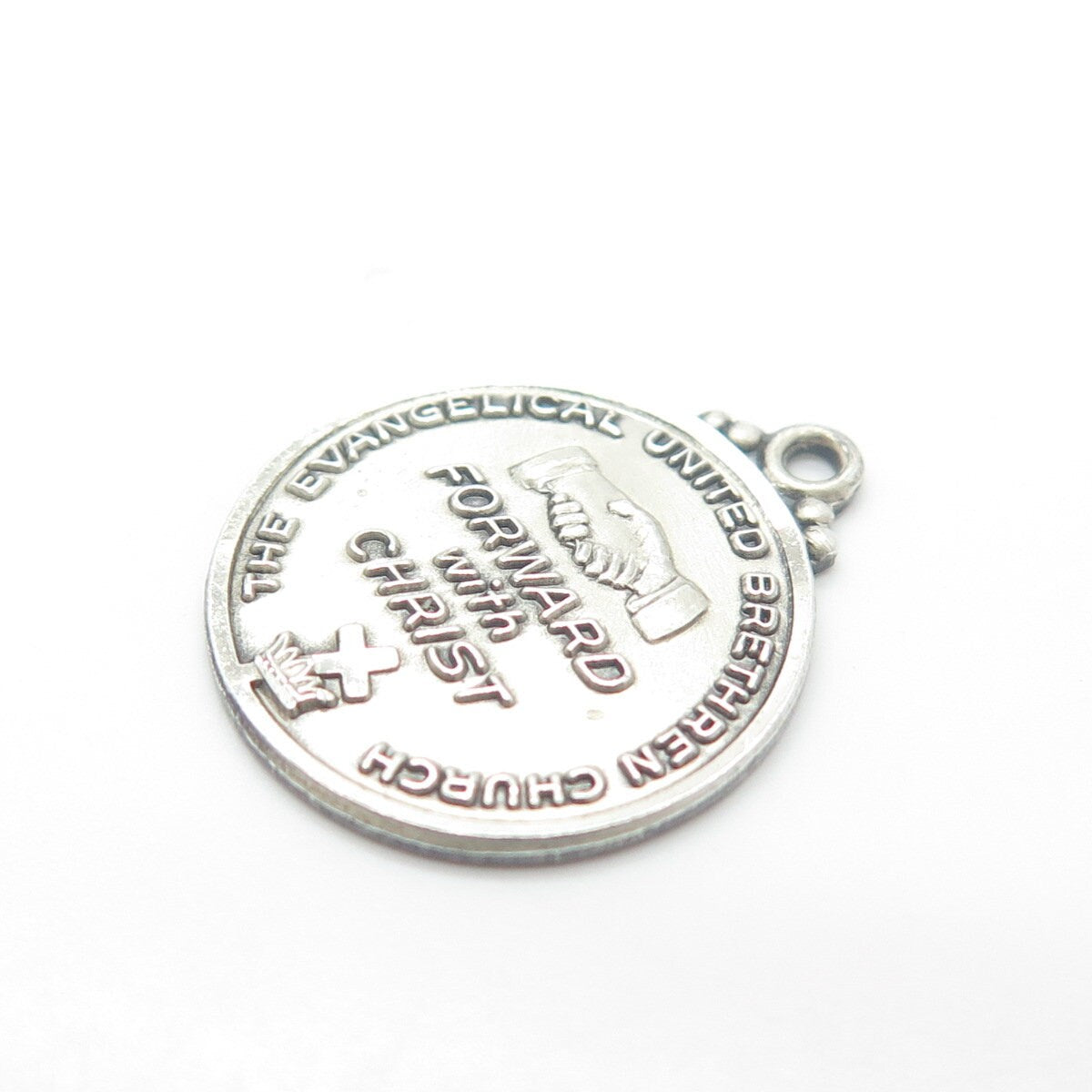 925 Sterling Silver Vintage Hayward "Forward With Christ" Charm Pendant