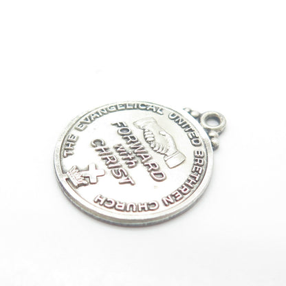 925 Sterling Silver Vintage Hayward "Forward With Christ" Charm Pendant