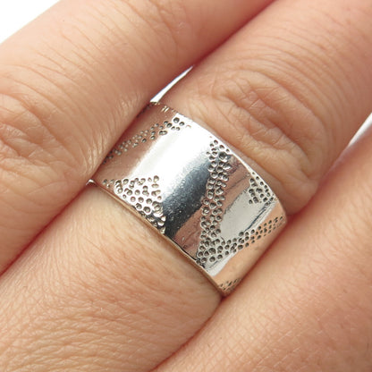 925 Sterling Silver Vintage Anna Laya Textured Band Ring Size 6