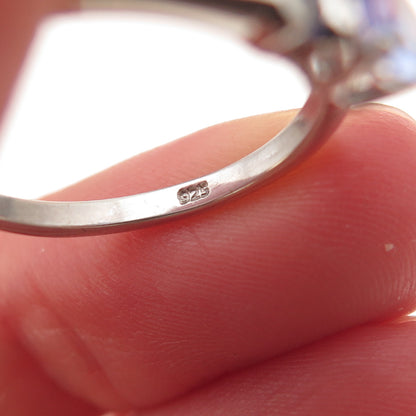 Chuck Clemency 925 Sterling Silver Real Tanzanite Bypass Ring Size 8