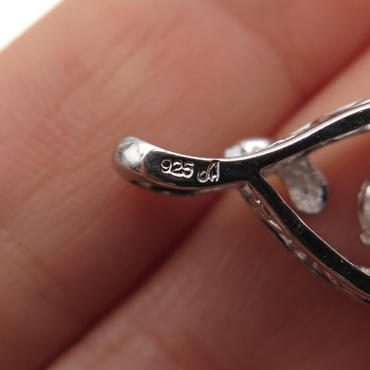 925 Sterling Silver Real Round-Cut White Topaz Teardrop Mini Charm Pendant