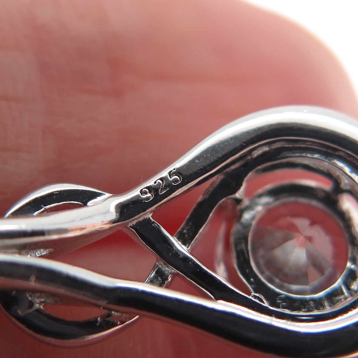 925 Sterling Silver Round-Cut Shaped C Z Slide Pendant