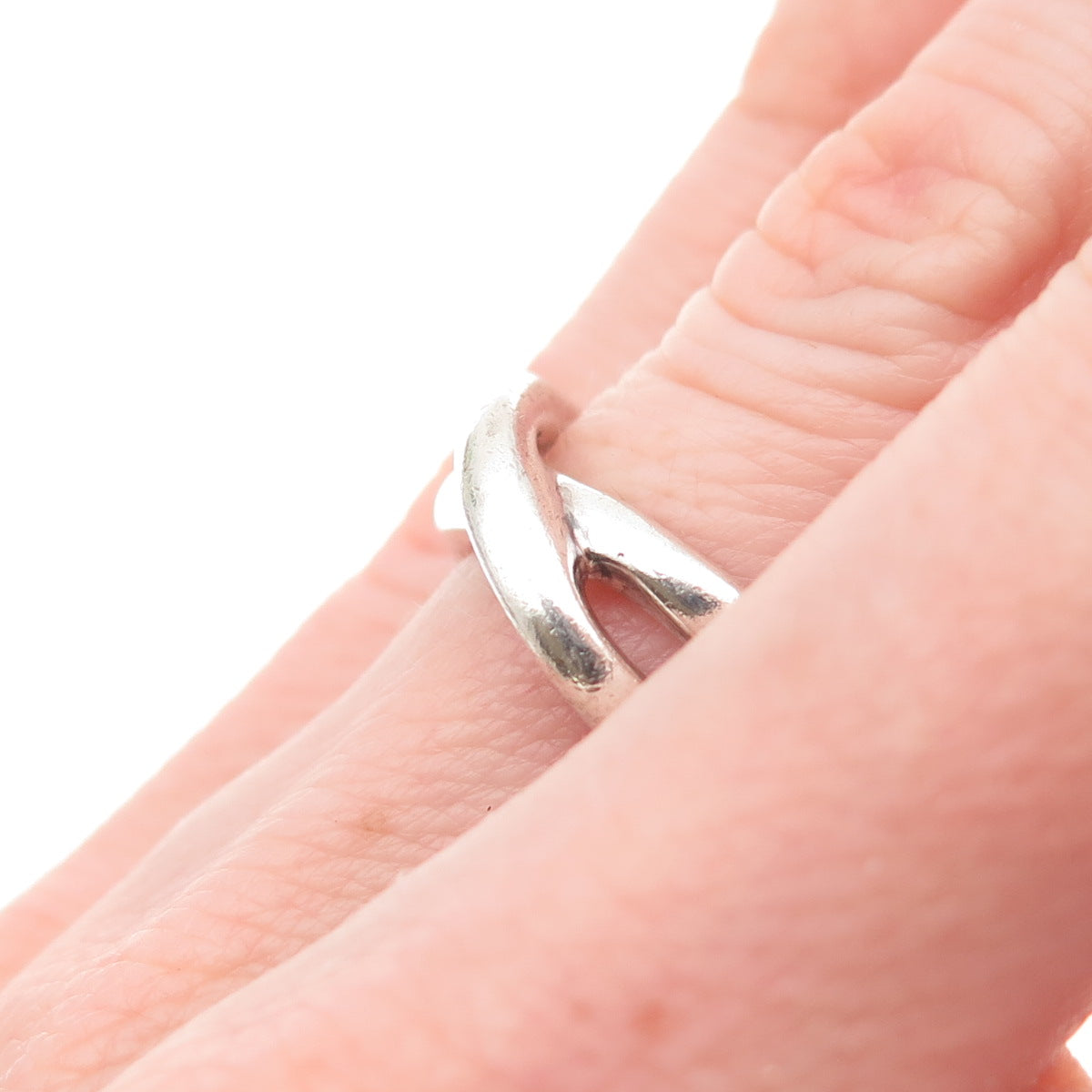 TIFFANY & CO Paloma Picasso 925 Sterling Silver Vintage Crisscross Ring Size 4.5