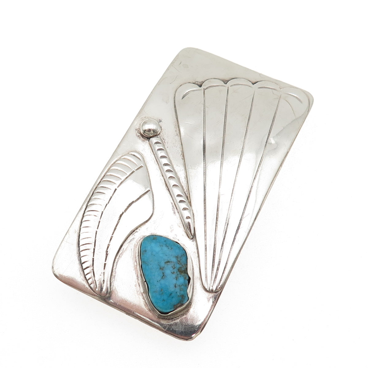 The Navajo Hogan Carl Luthey Old Pawn 925 Sterling Silver Turquoise Belt Buckle