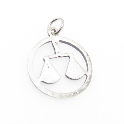 ANSON 925 Sterling Silver Vintage Pisces Zodiac Sign Charm Pendant