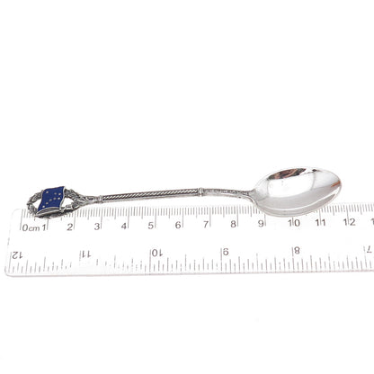 Joseph Mayer & Bros Sterling Antique Art Deco Enamel Flag of Alaska Coffee Spoon