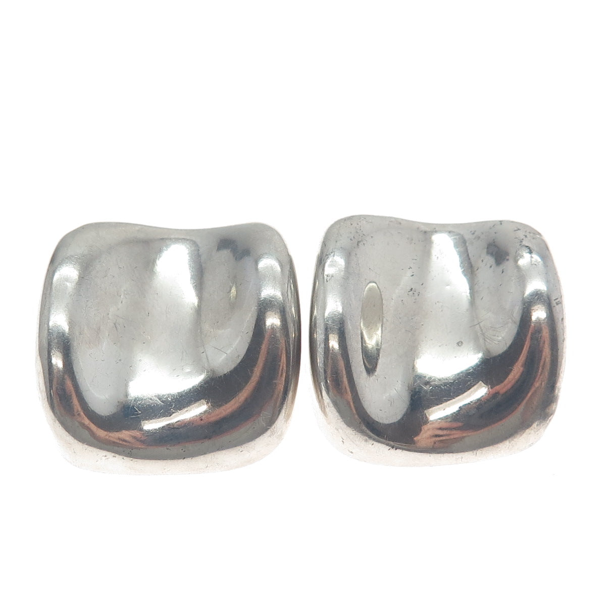 FREDERIC JEAN DUCLOS 925 Sterling Silver Vintage Modernist Clip On Earrings