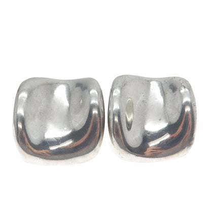 FREDERIC JEAN DUCLOS 925 Sterling Silver Vintage Modernist Clip On Earrings