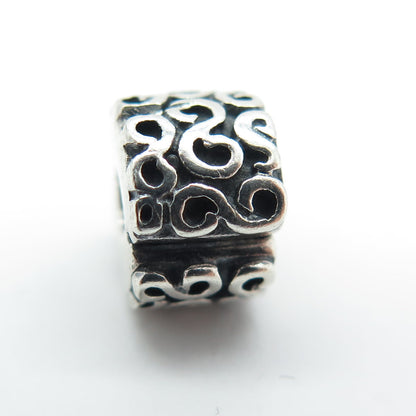 PANDORA 925 Sterling Silver Swirl Clip Bead Charm