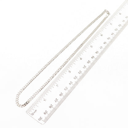 925 Sterling Silver Italy Cuban Chain Necklace 16"