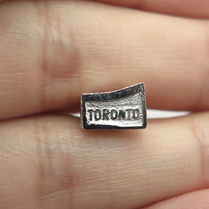 925 Sterling Silver Vintage Canada Toronto City Hall 3D Charm Pendant