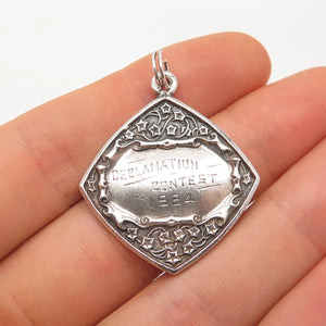 925 Sterling Silver Vintage Wendell & Co. "Declamation Contest 1924" Pendant