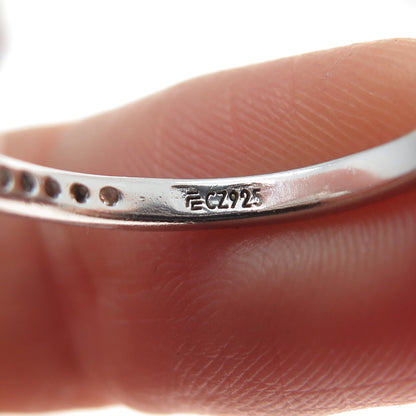 925 Sterling Silver Round-Cut C Z Engagement Ring Size 5.25