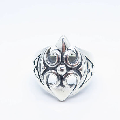 925 Sterling Silver Vintage Modernist Ring Size 10.5