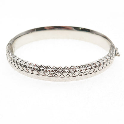 ATI Annika Witt 925 Sterling Silver Diamond-Cut Dual Sided Bangle Bracelet 7.5"