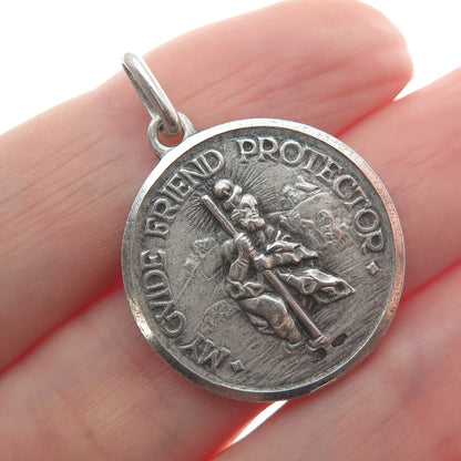 800 Silver Vintage Italy Pope Paulus VI Pontifex Max. Religious Charm Pendant