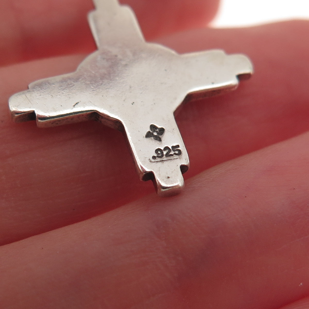 Sunwest 925 Sterling Silver Vintage Heart Cross Oxidized Charm Pendant