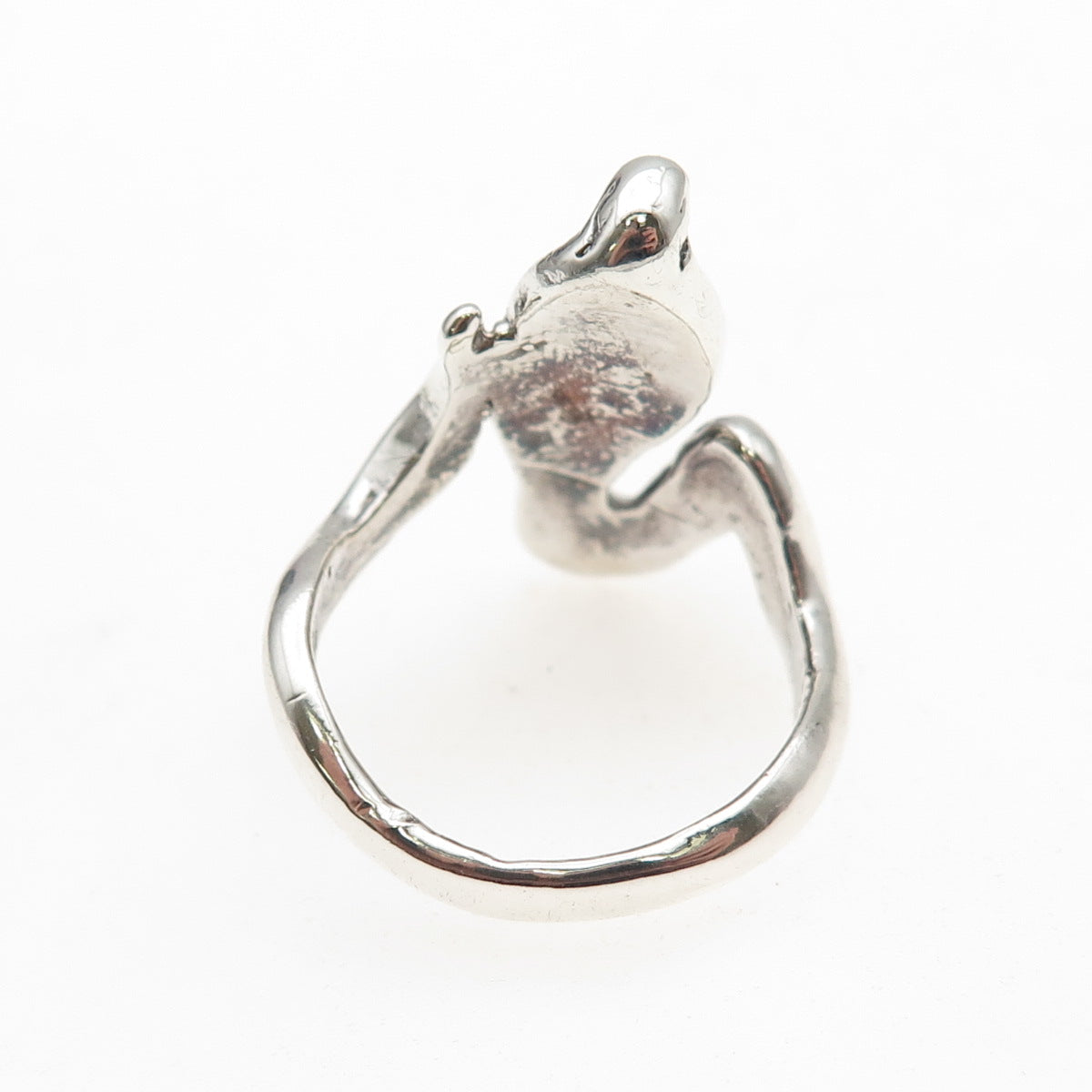 925 Sterling Silver Vintage Cobra Snake Oxidized Ring Size 9