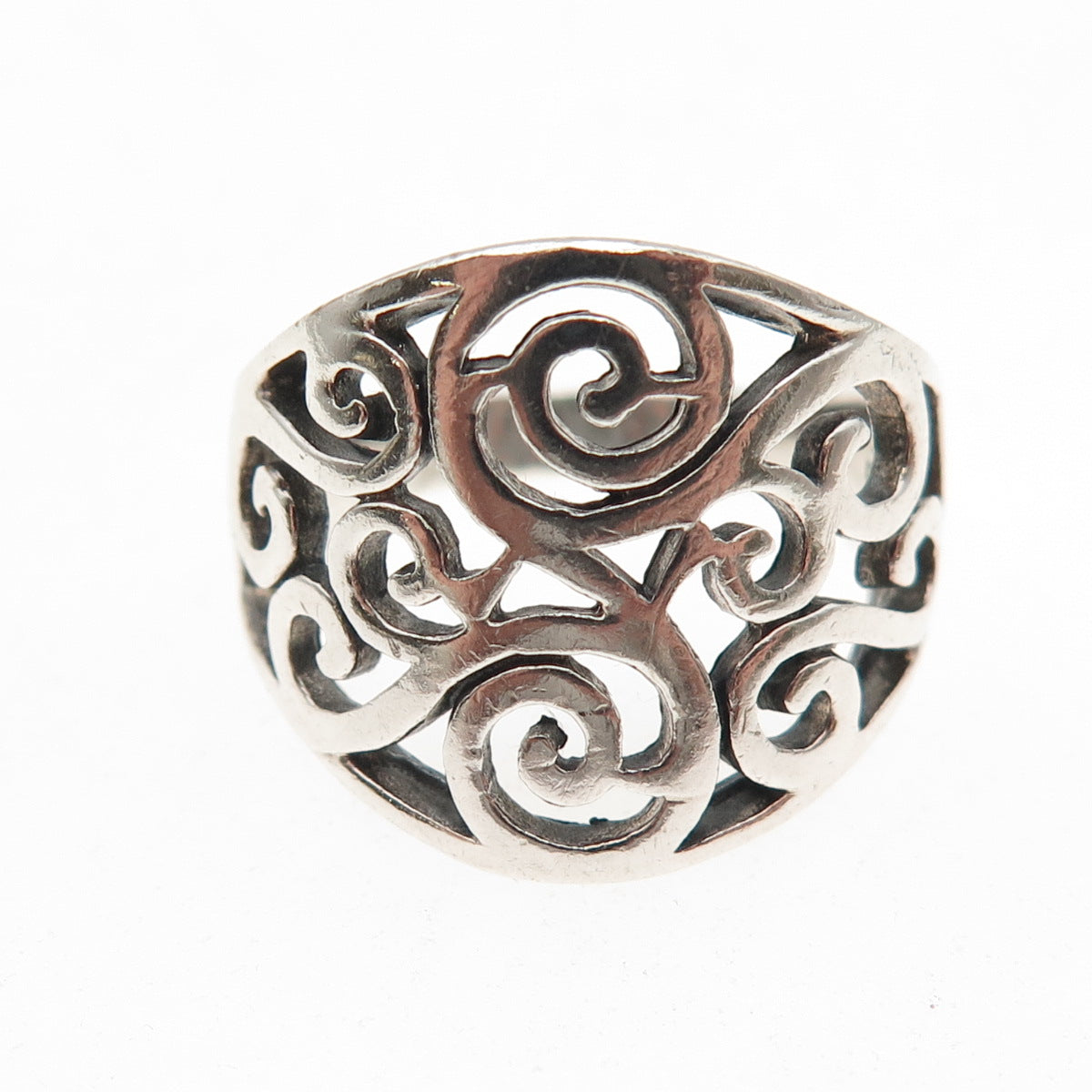 Charles Winston 925 Sterling Silver Vintage Swirl Oxidized Ring Size 6