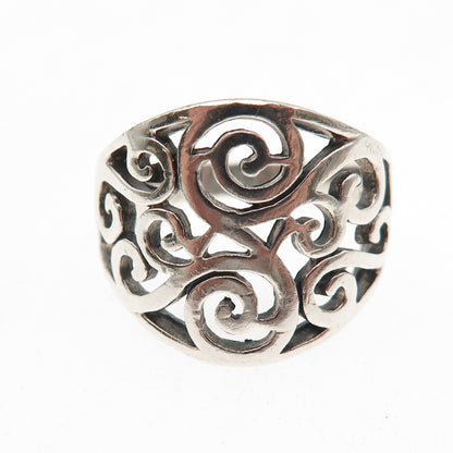 Charles Winston 925 Sterling Silver Vintage Swirl Oxidized Ring Size 6
