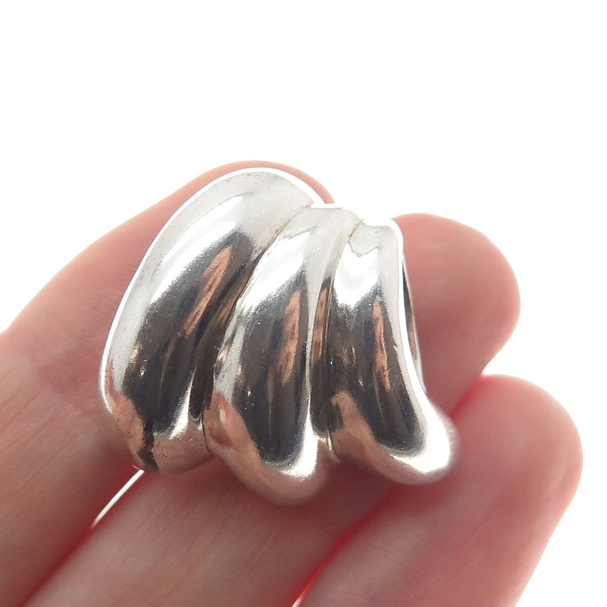 VICTORIA SOPRANO JEWELLERY 925 Sterling Silver Vintage Ribbed Slide Pendant