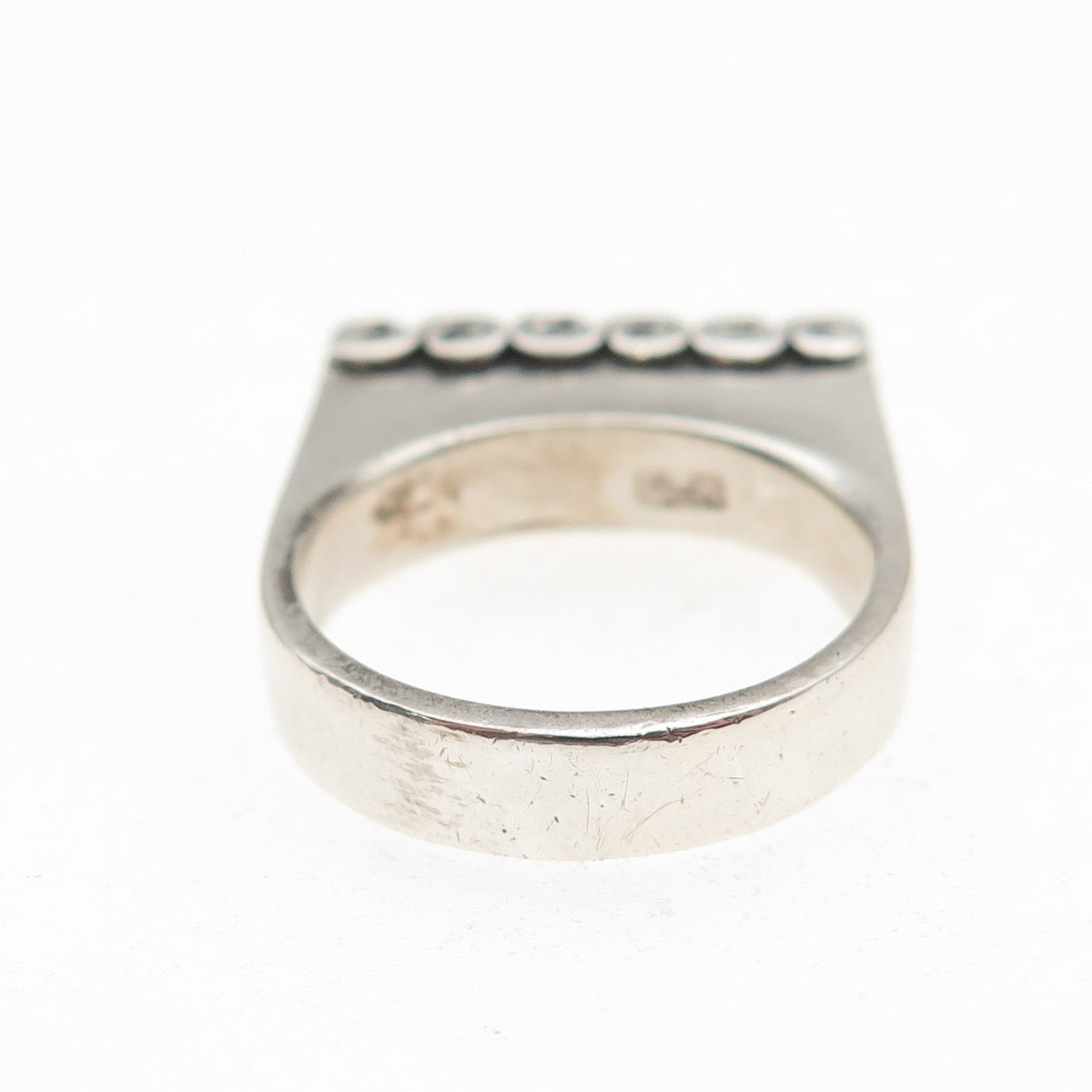 925 Sterling Silver Vintage S-Swirl Oxidized Bar Ring Size 6.5