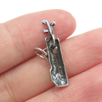 SUN WEST 925 Sterling Silver Vintage Golf Bag Charm Pendant