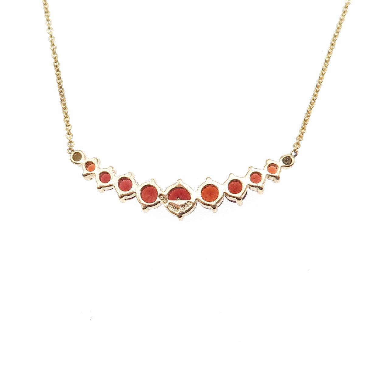 925 Sterling Silver Gold Plated Real Red Garnet Cable Chain Necklace 18"