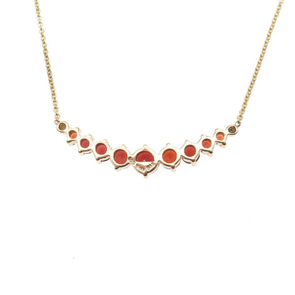 925 Sterling Silver Gold Plated Real Red Garnet Cable Chain Necklace 18"