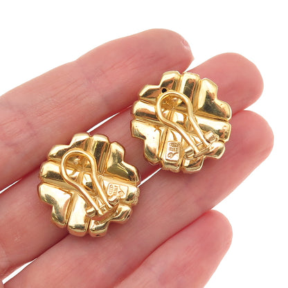 GioIelli Di Valenza 925 Sterling Gold Plated Vintage Italy Omega Back Earrings