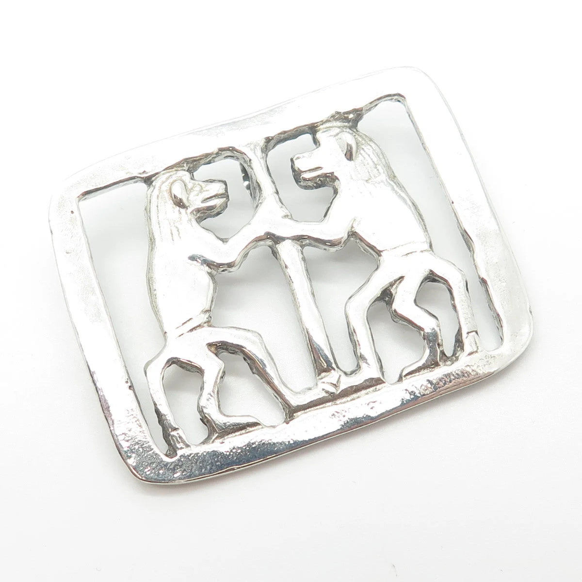 925 Sterling Silver Vintage Lion Large Slide Pendant