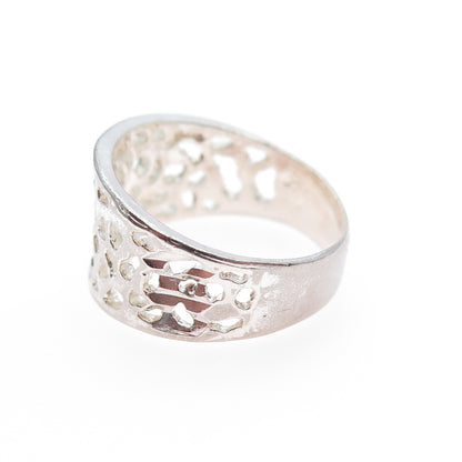 HAN 925 Sterling Silver Vintage Modernist Ring Size 7.25